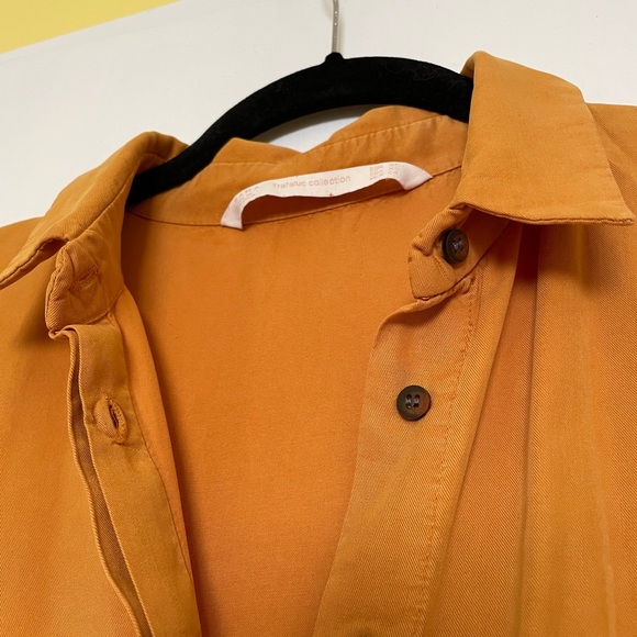 Zara Mustard Yellow Blouse Size Small - Picture 6 of 6